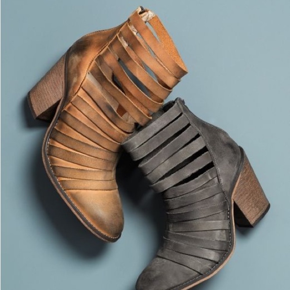 FREE PEOPLE “Hybrid” Strappy Leather Booties